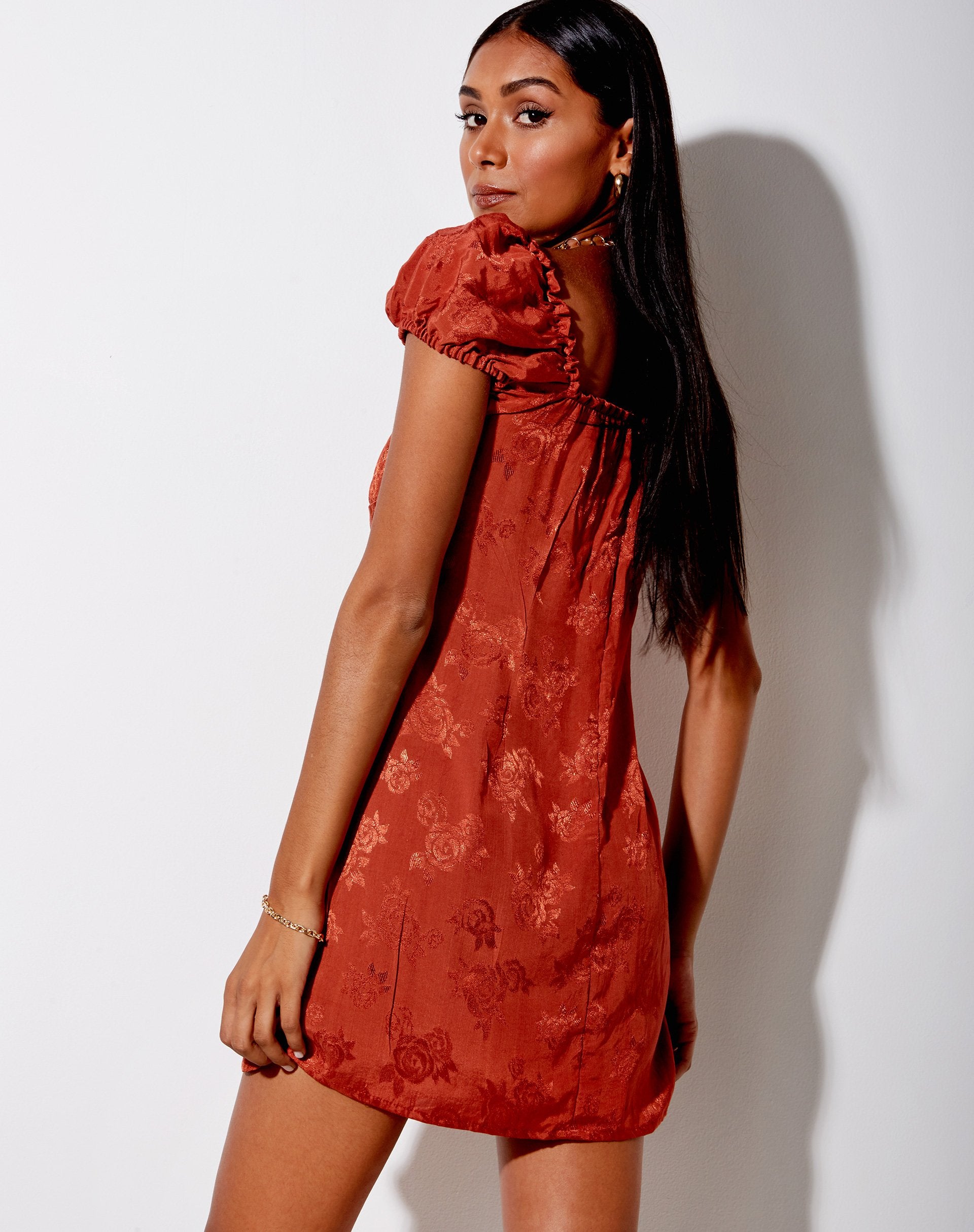 Image of Menta Minikleid in Satin Rose Kupfer