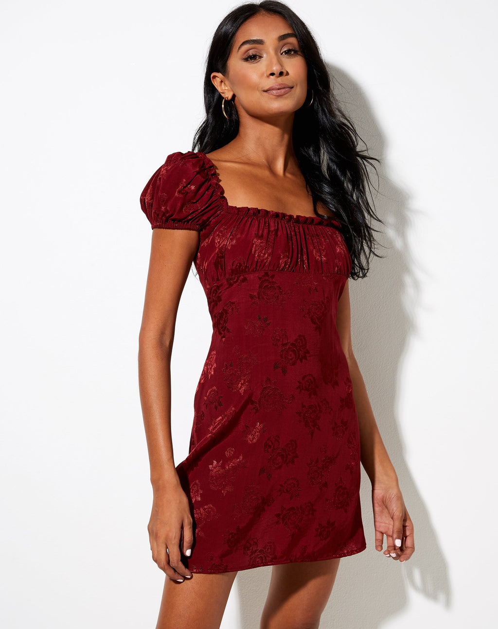 Menta Minikleid aus Satin Rose Mulberry