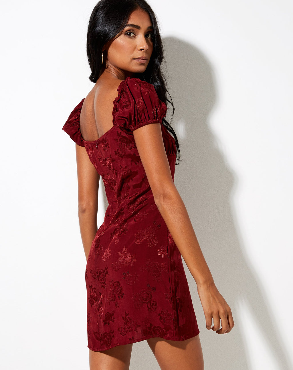 Menta Minikleid aus Satin Rose Mulberry