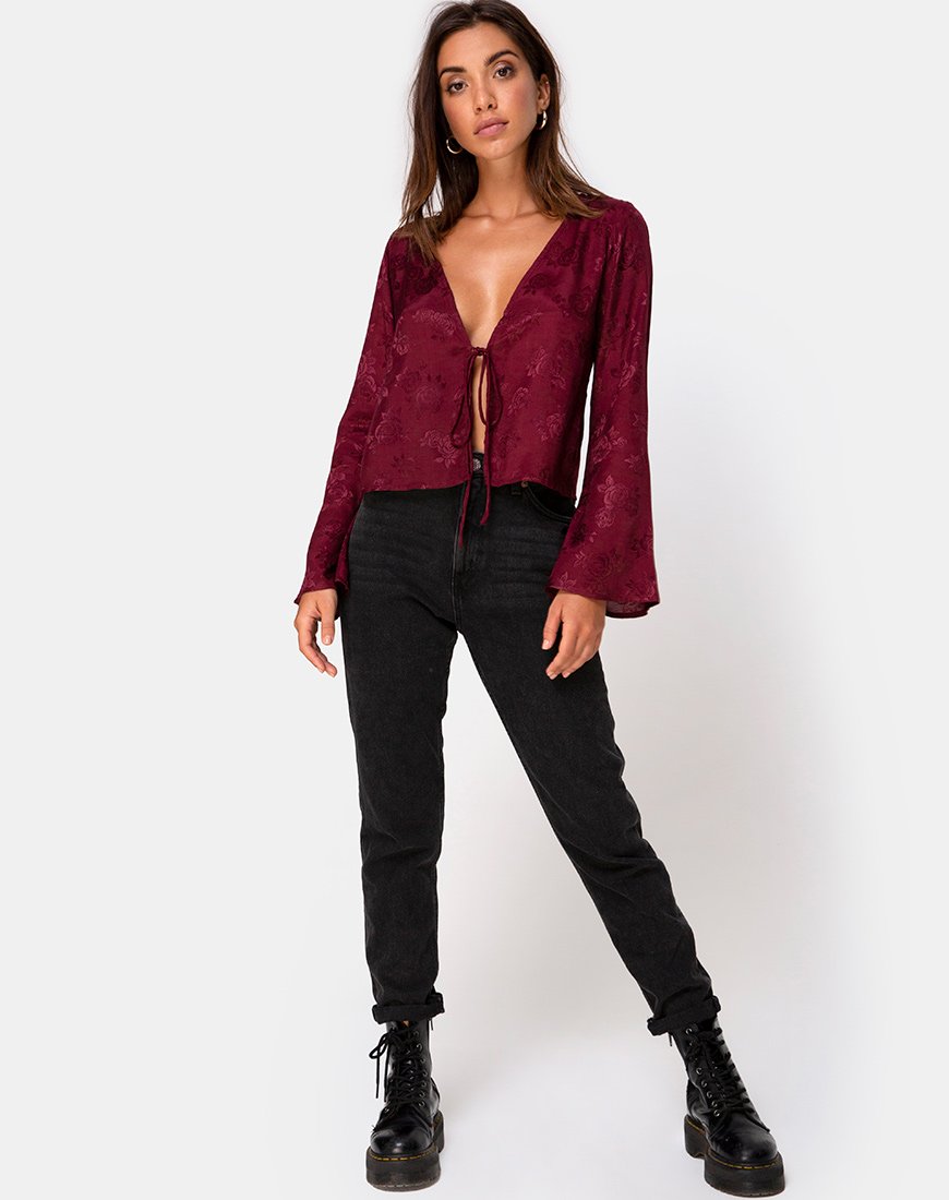Bild von Merida Top in Satin Rose Burgundy