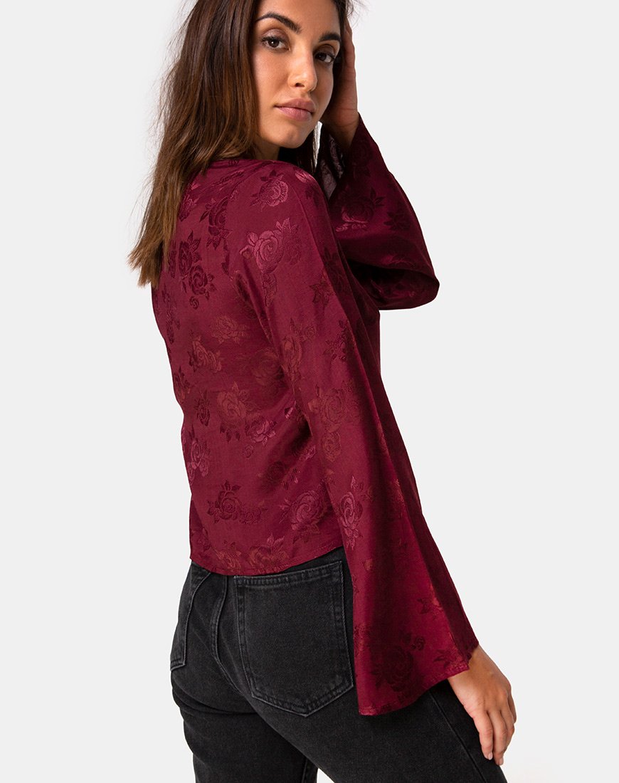 Bild von Merida Top in Satin Rose Burgundy