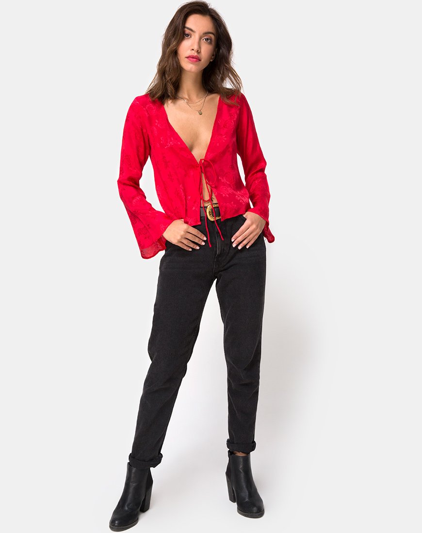 Bild von Merida Bluse in Satin Rot