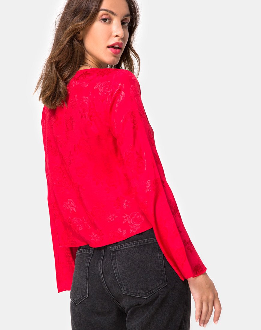 Merida Bluse in Satin Rot