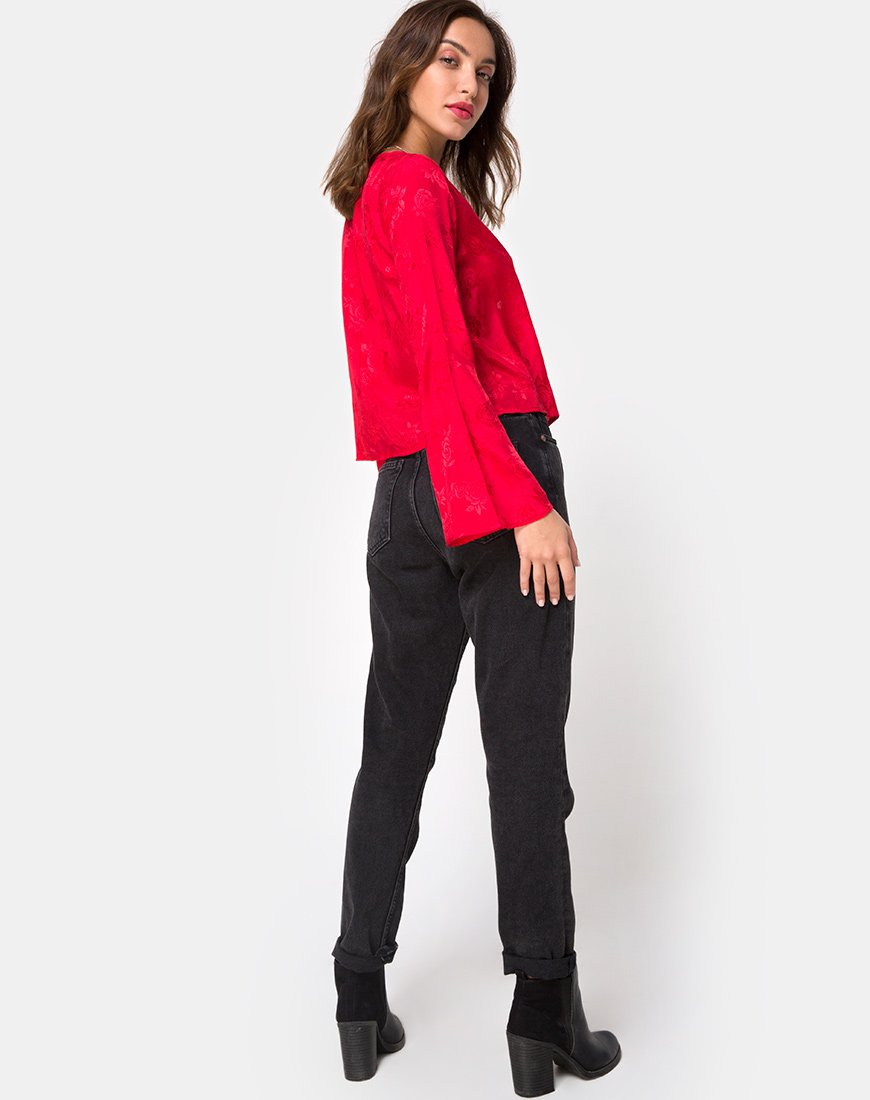 Bild von Merida Bluse in Satin Rot