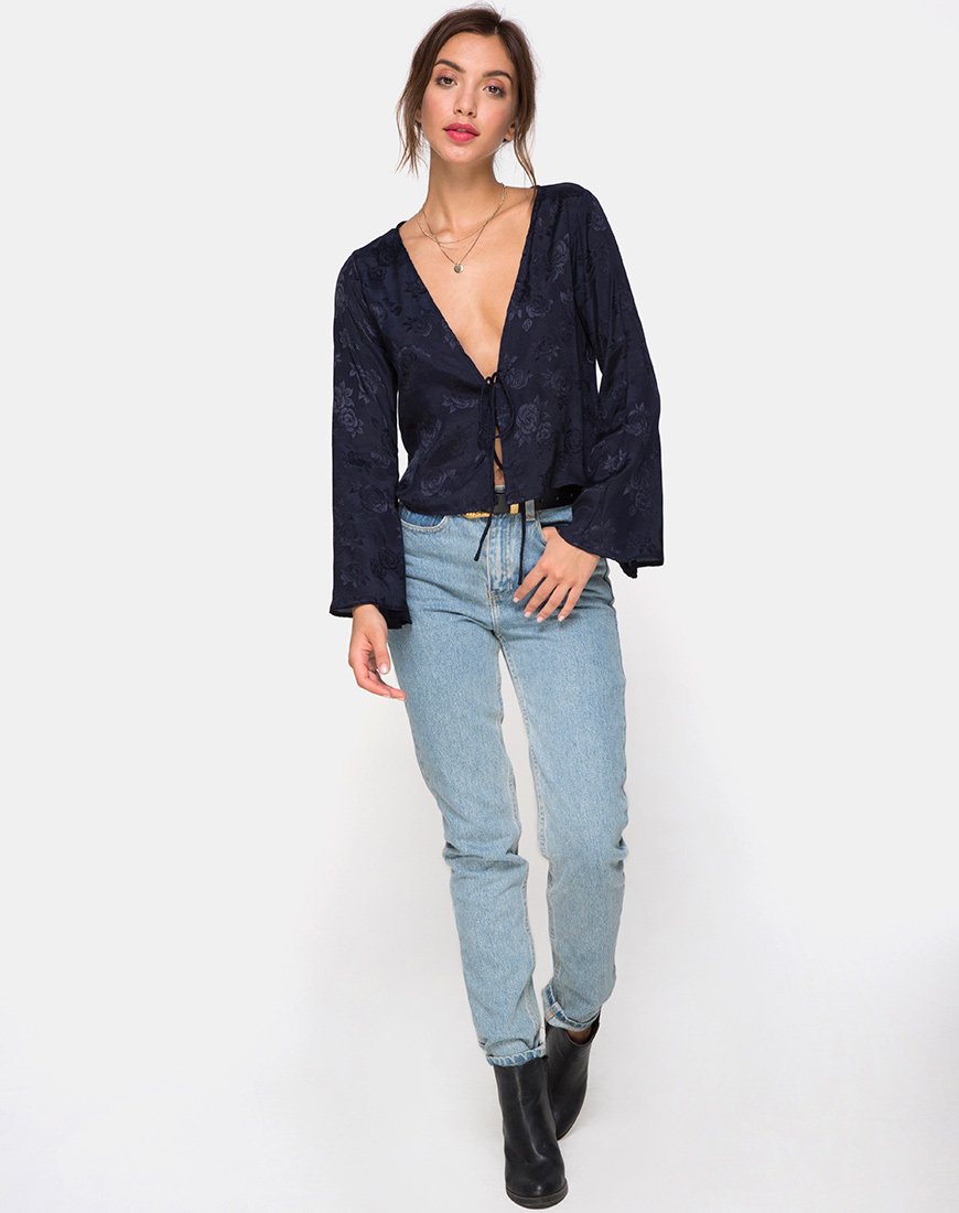 Bild von Merida Bluse in Satin Rose Navy