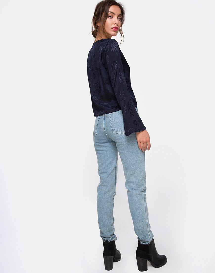 Bild von Merida Bluse in Satin Rose Navy