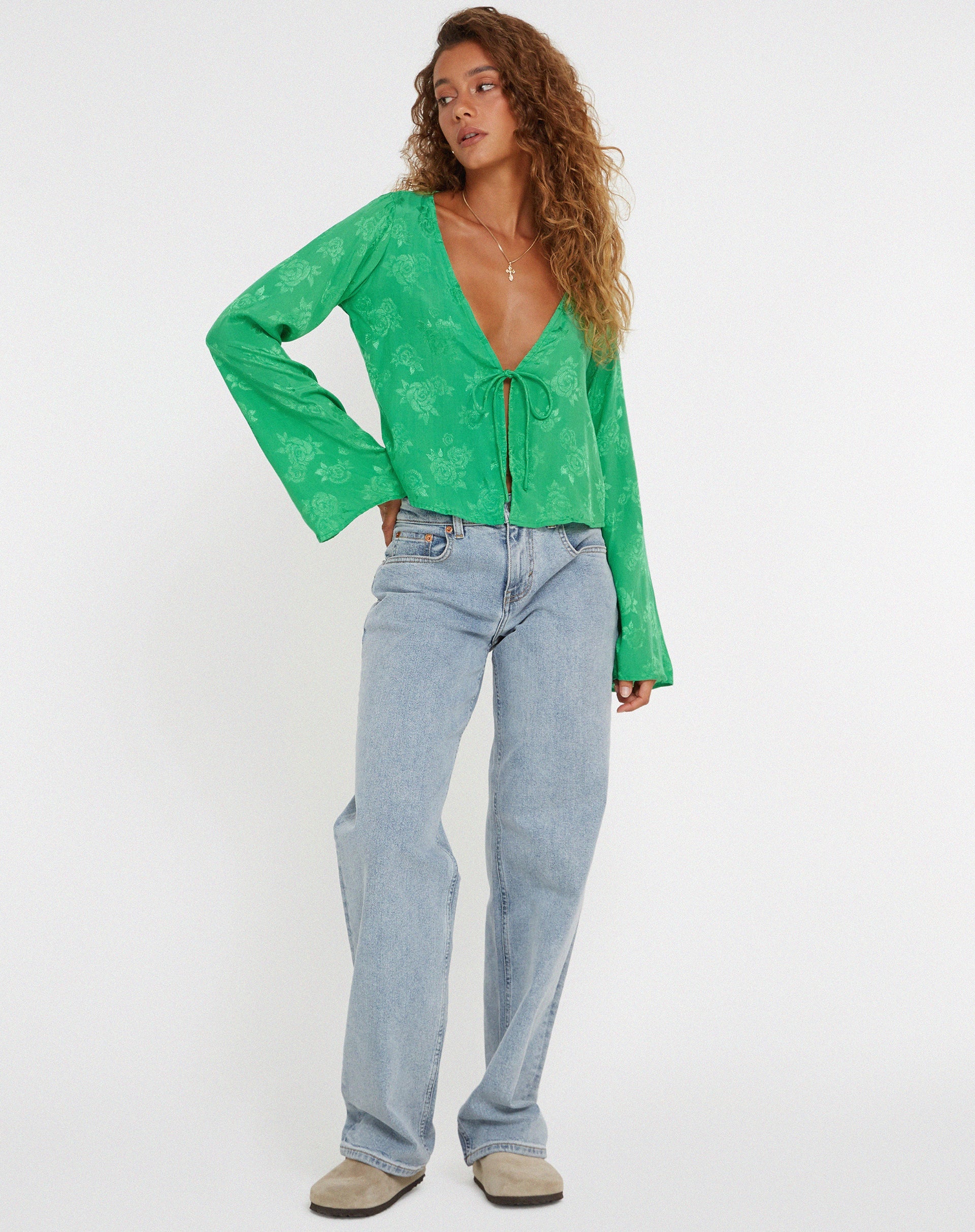 Bild von Merida Top in Satin Rose Jade Green