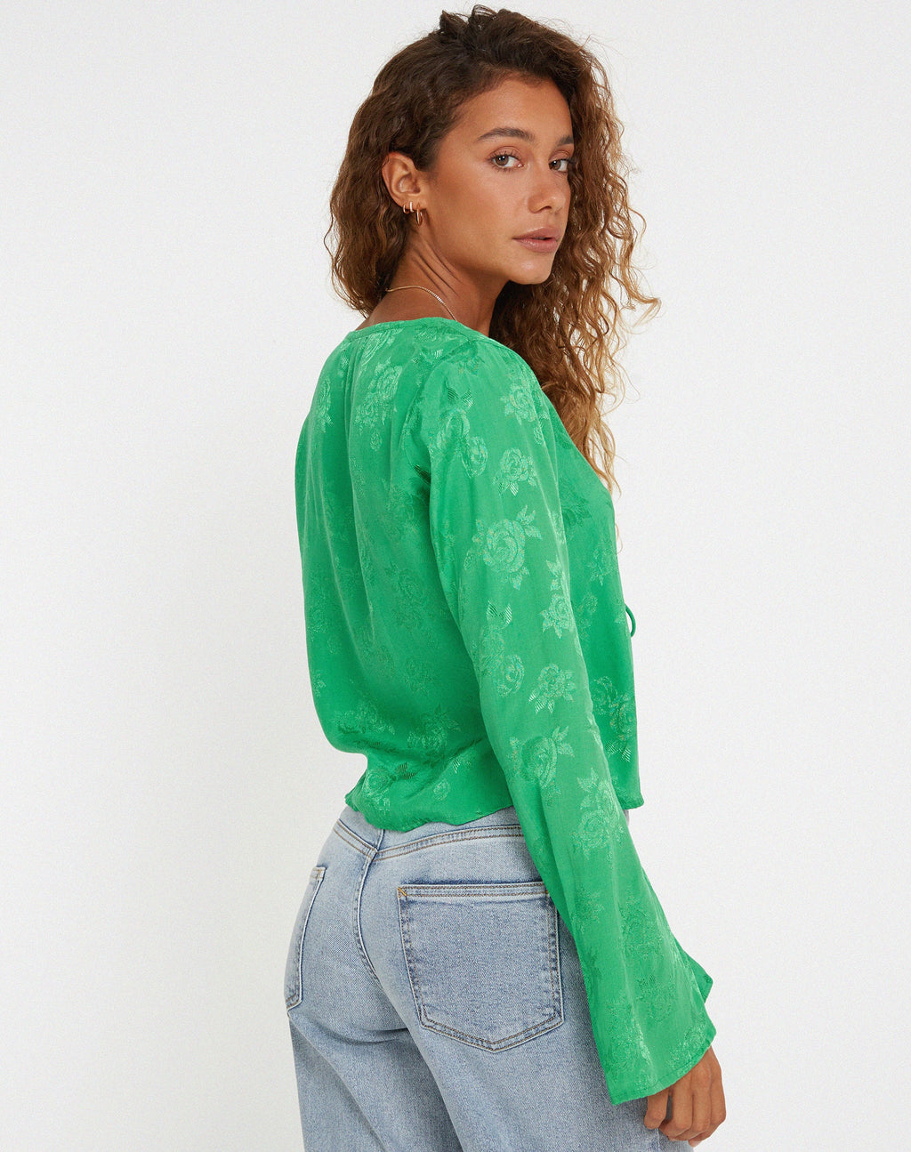 Merida Top in Satin Rose Jade Grün
