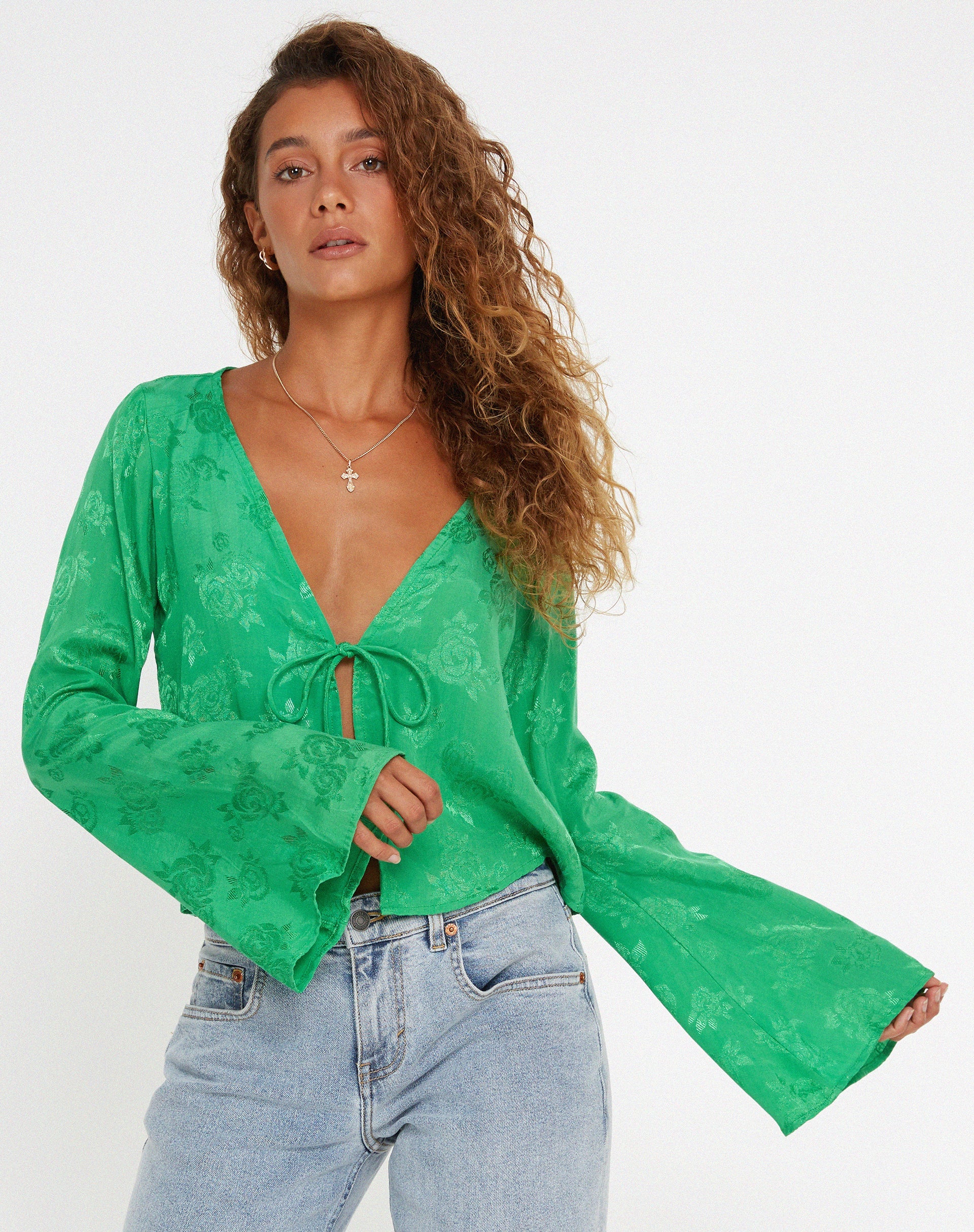 Bild von Merida Top in Satin Rose Jade Green