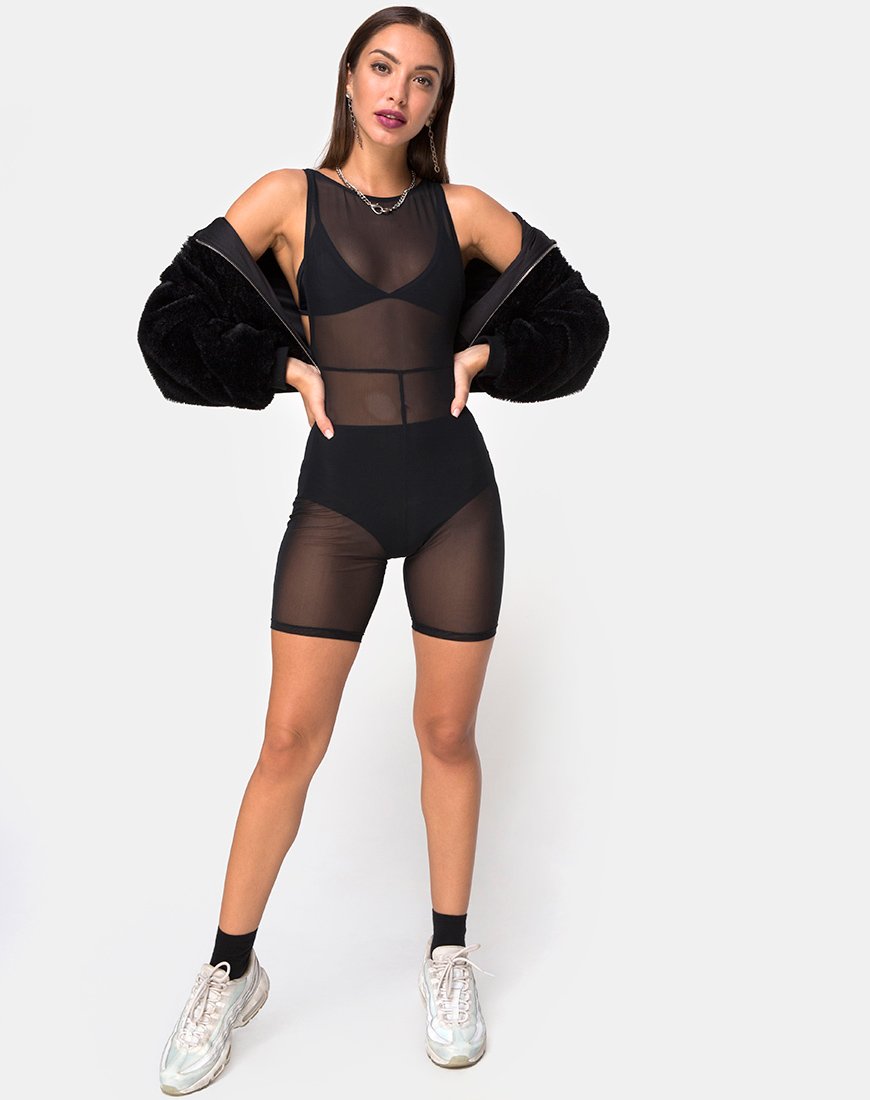 Bild von Acro Unitard in Mesh Schwarz