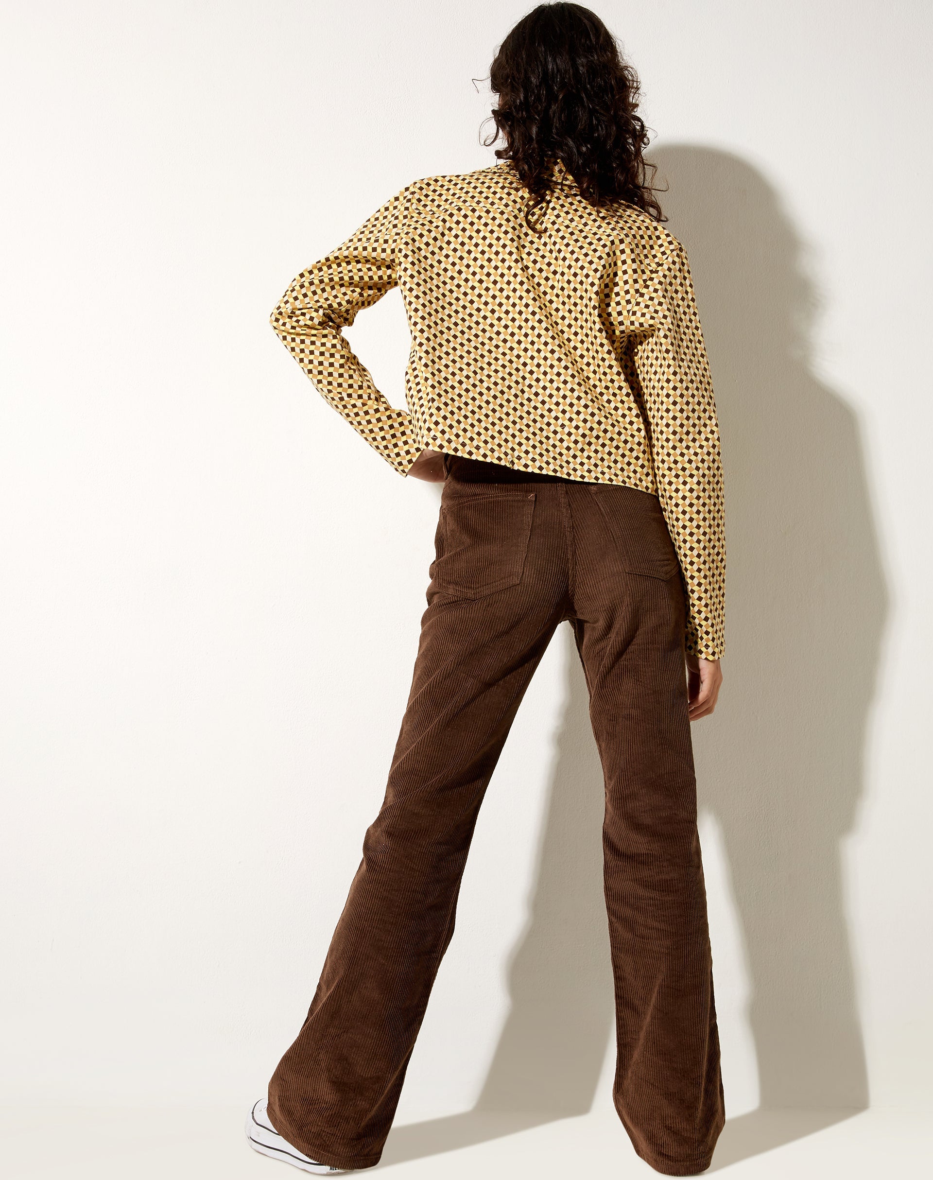 Image of Mesha Jacke in gewelltem Karo-Gelb