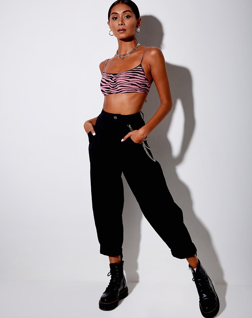 Bild von Micro Crop Top in Zips Zebra Pink