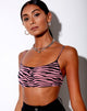 Bild von Micro Crop Top in Zips Zebra Pink