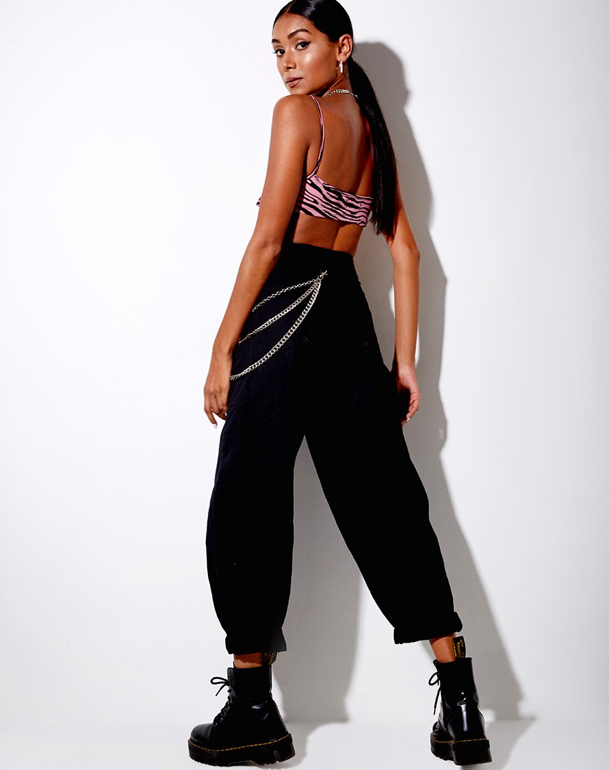 Bild von Micro Crop Top in Zips Zebra Pink