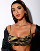 Image of Micro Crop Top mit Reißverschlüssen Zebra Braun