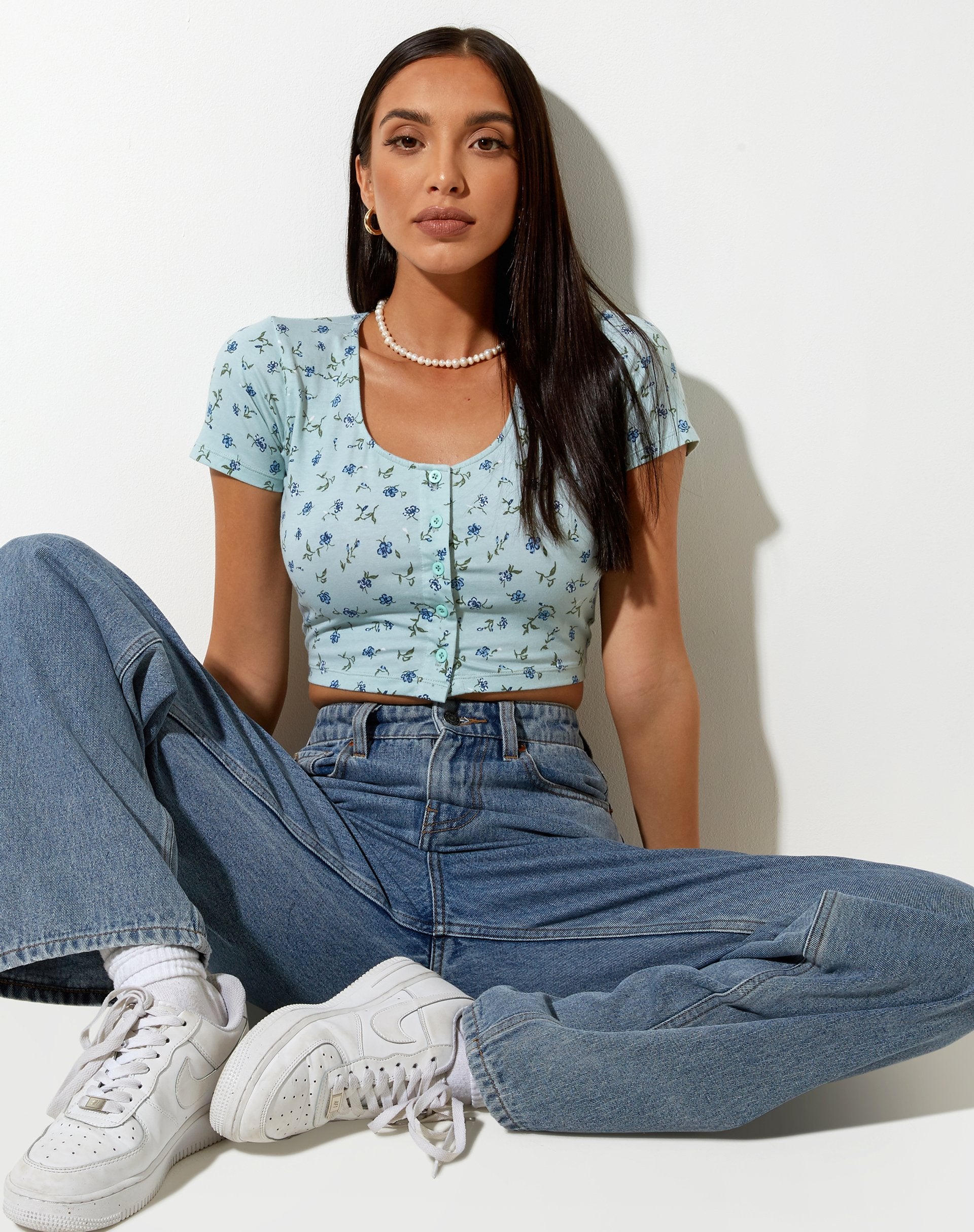 Bild von Mieye Crop Top in Pretty Petal Green