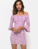 Image of Migare Bodycon Kleid in Vergissmeinnicht Flieder