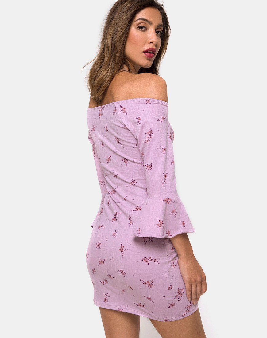 Migare Bodycon Kleid in Vergissmeinnicht Flieder