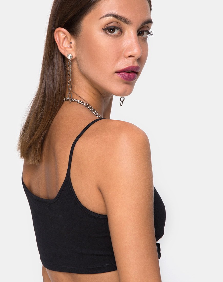 Image of Milipe Crop Top in Schwarz Schnallen