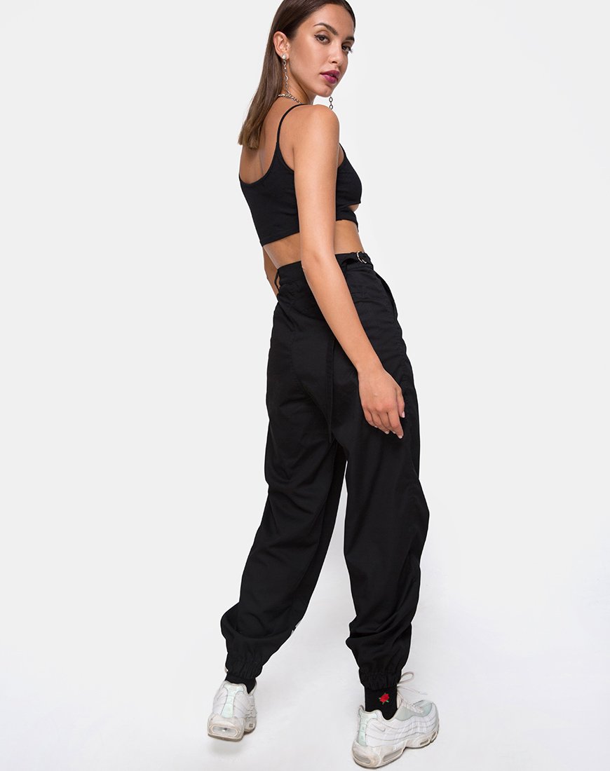Image of Milipe Crop Top in Schwarz Schnallen