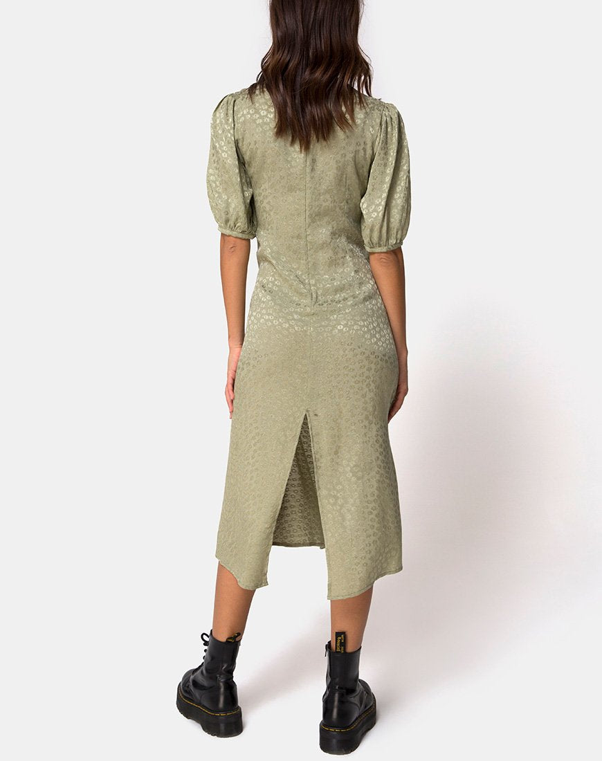 Image of Millo Midikleid aus Satin Ditsy Rose Sage