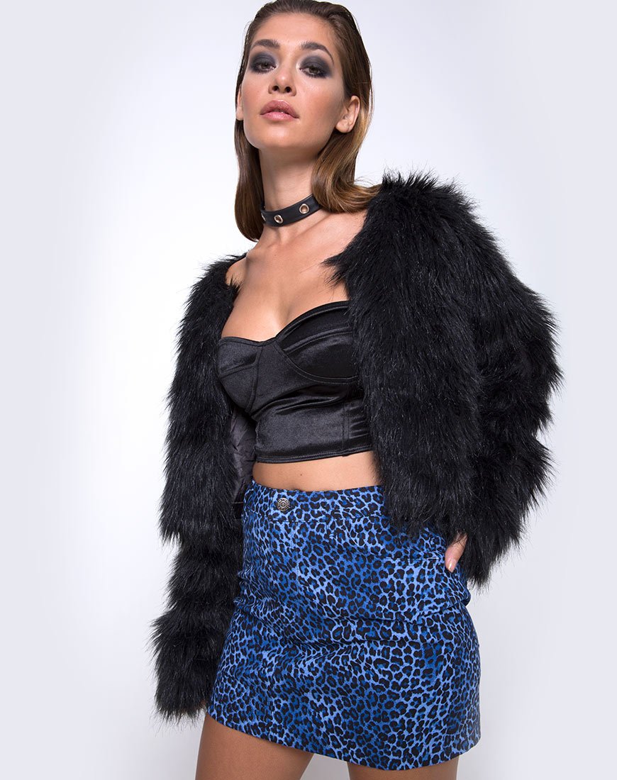 Mini-Bromy-Rock in Leopard Royalblau