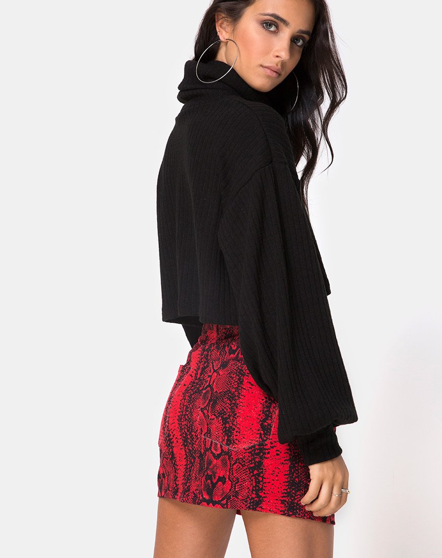 Bild von Mini Broomy Skirt in Red Snake