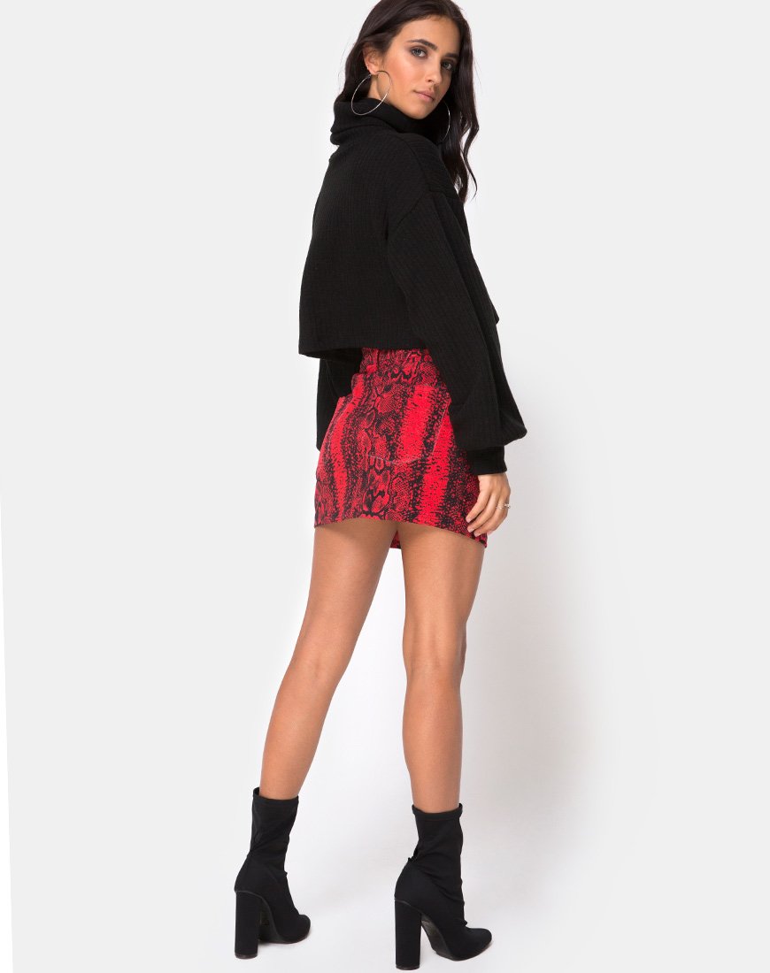 Bild von Mini Broomy Skirt in Red Snake