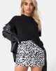 Bild von Mini Broomy Skirt in Mono Animal Grau und Weiß