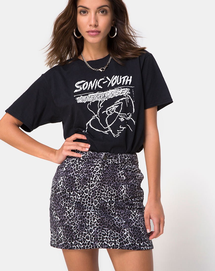 Broomy Rock in Grau Rar Leopard Print