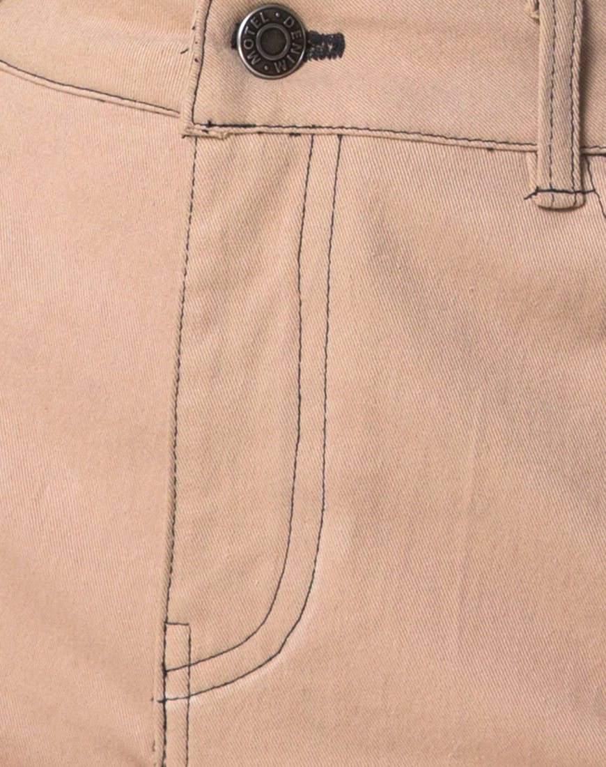 Image of Mini Broomy Rock in Tan mit schwarzer Naht