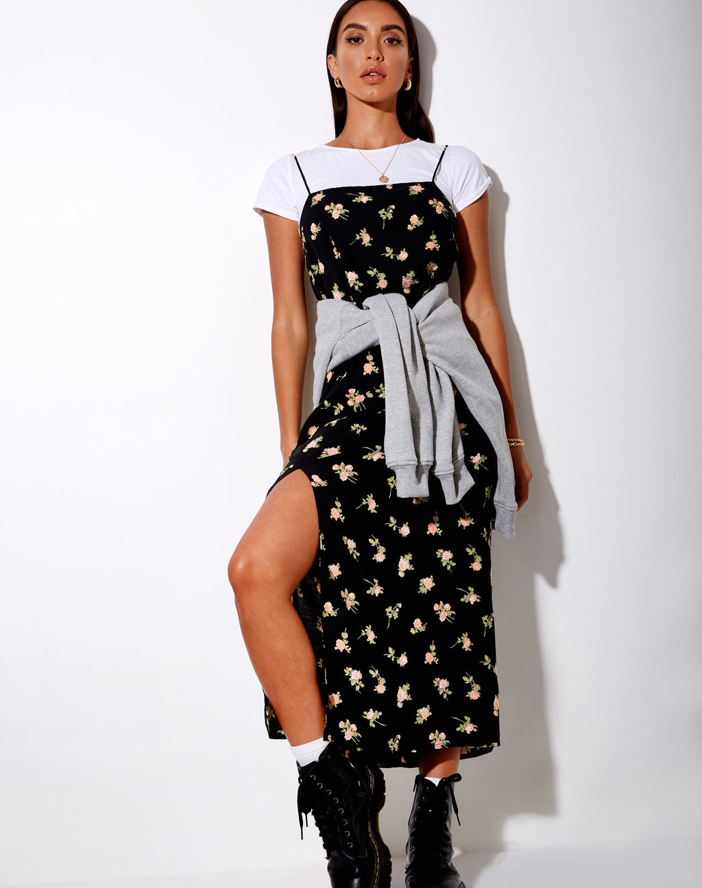Mirza Maxikleid in Rose Garden Schwarz