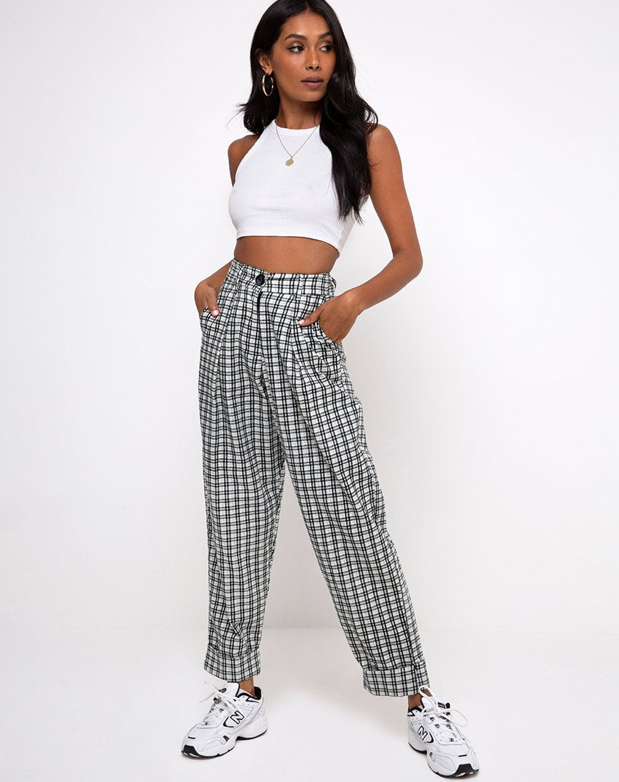 Misca Hose in Brandy Check Schaumstoff