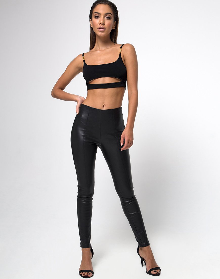 Image of Mish Cutout Crop Top in Schwarz Spange Gold