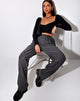 Image of Misha Hose mit weitem Bein aus Hahnentritt Schwarz und Grau