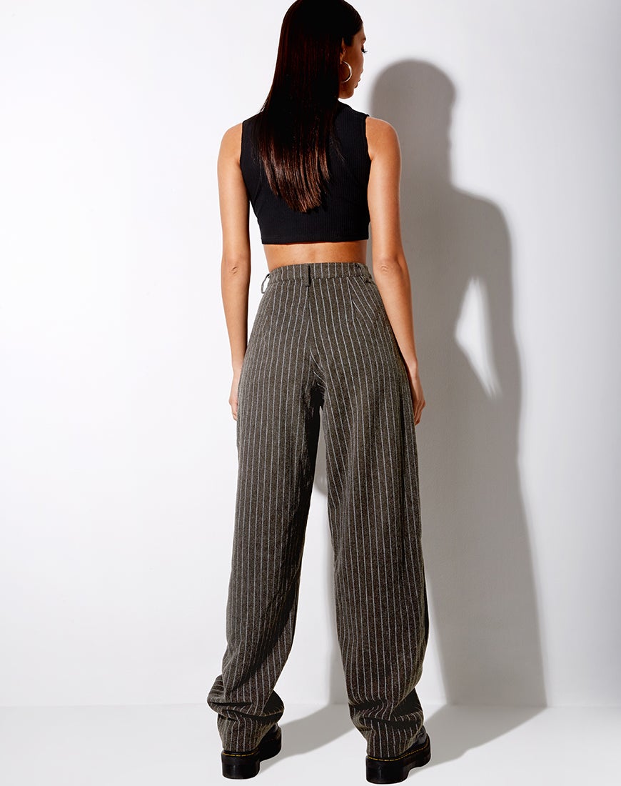 Image of Misha Hose mit weitem Bein in Nadelstreifen anthrazit