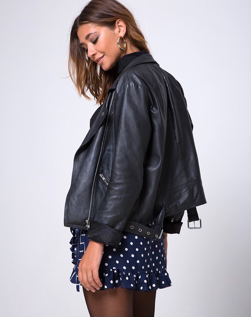 Miza Minirock aus Flecken und Streifen Navy
