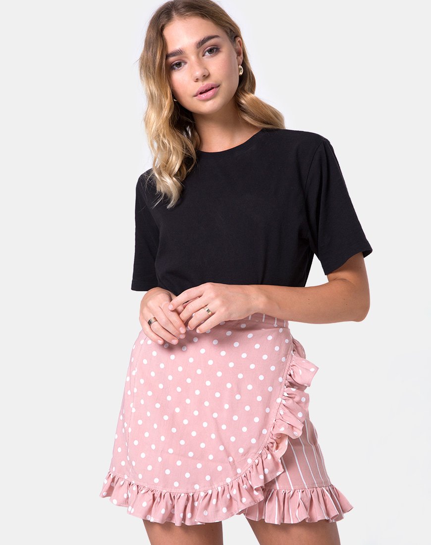 Miza Minirock in rosa und weiß gestreift