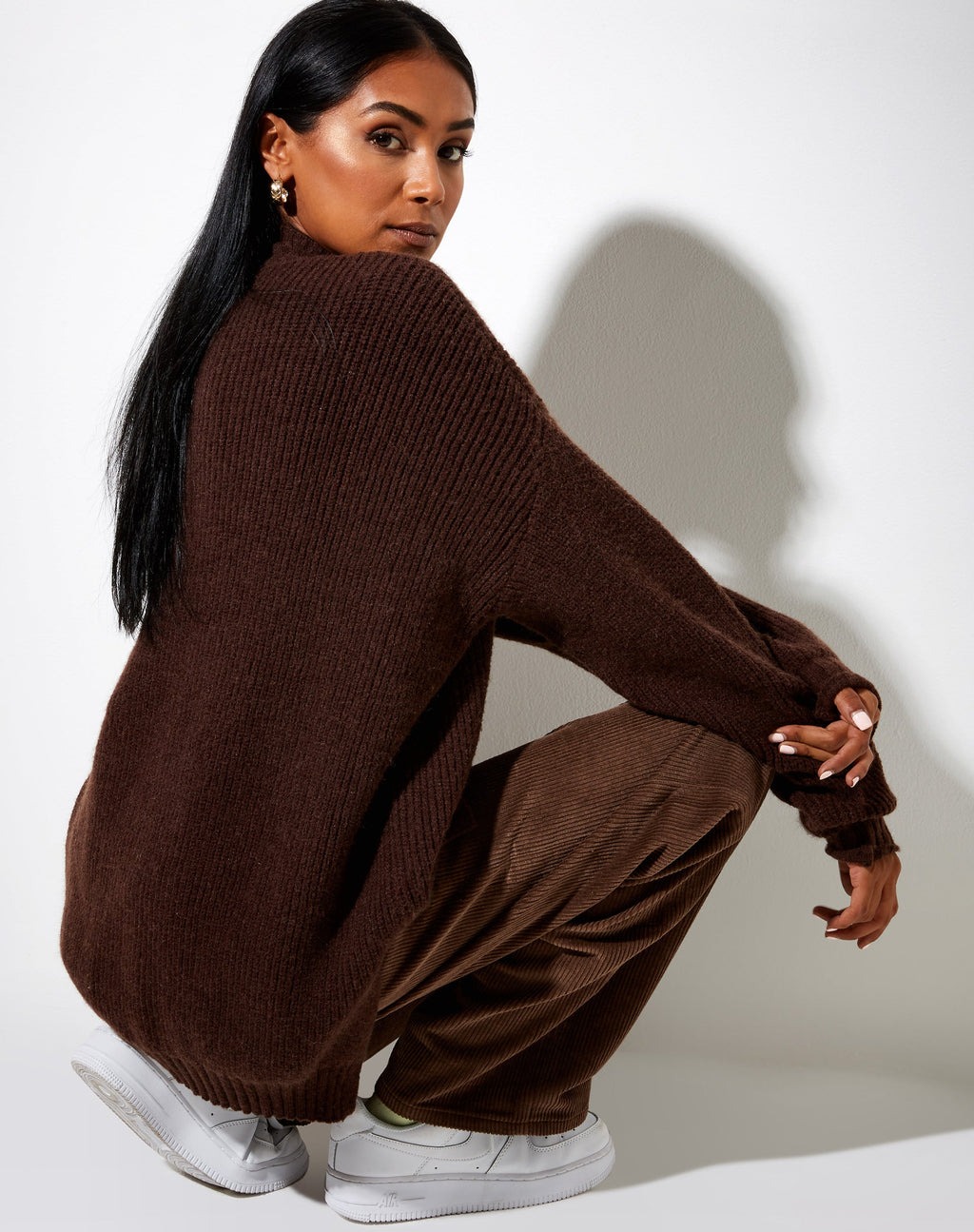 Bondy Pullover aus Strick in Zartbitterschokolade