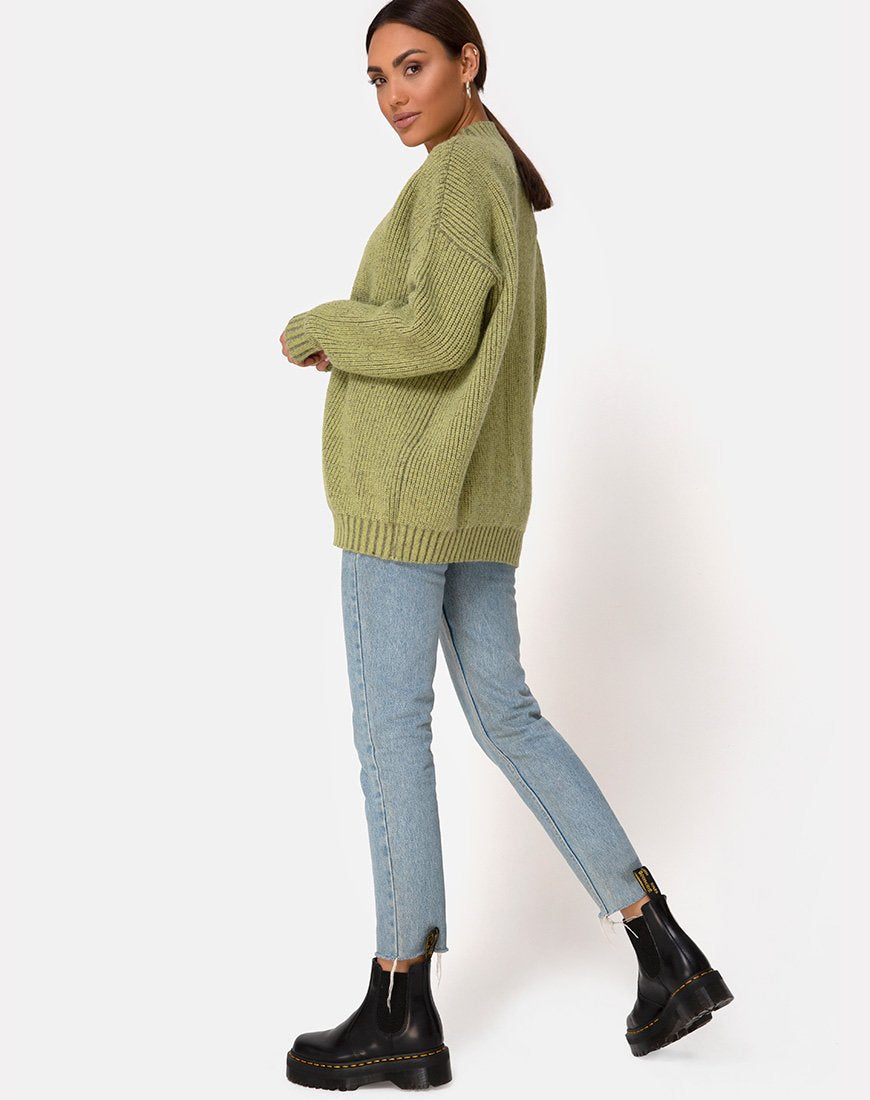 Image of Mody Pullover in Grüner Rippe