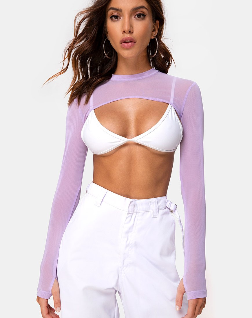 Bild von Mola Crop Top in Netz Flieder