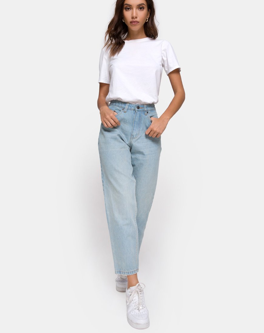Bild von Mom Jeans in blauer Waschung