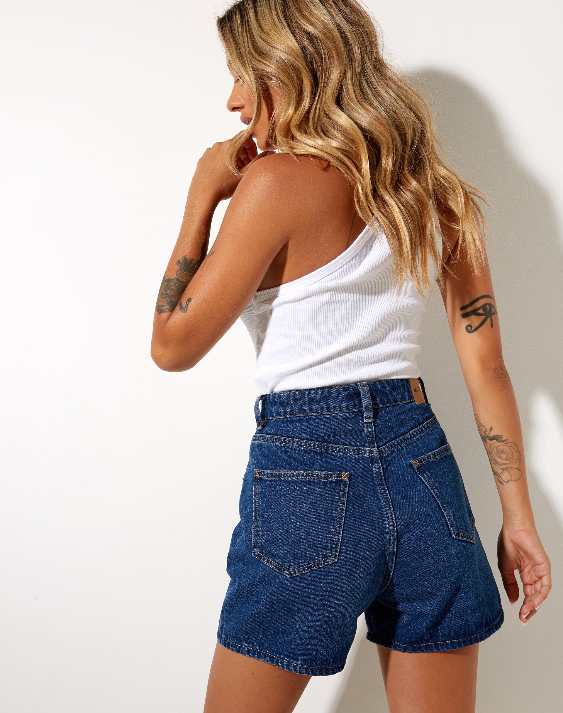 Bild von Mom Denim Short in klassischem Blau
