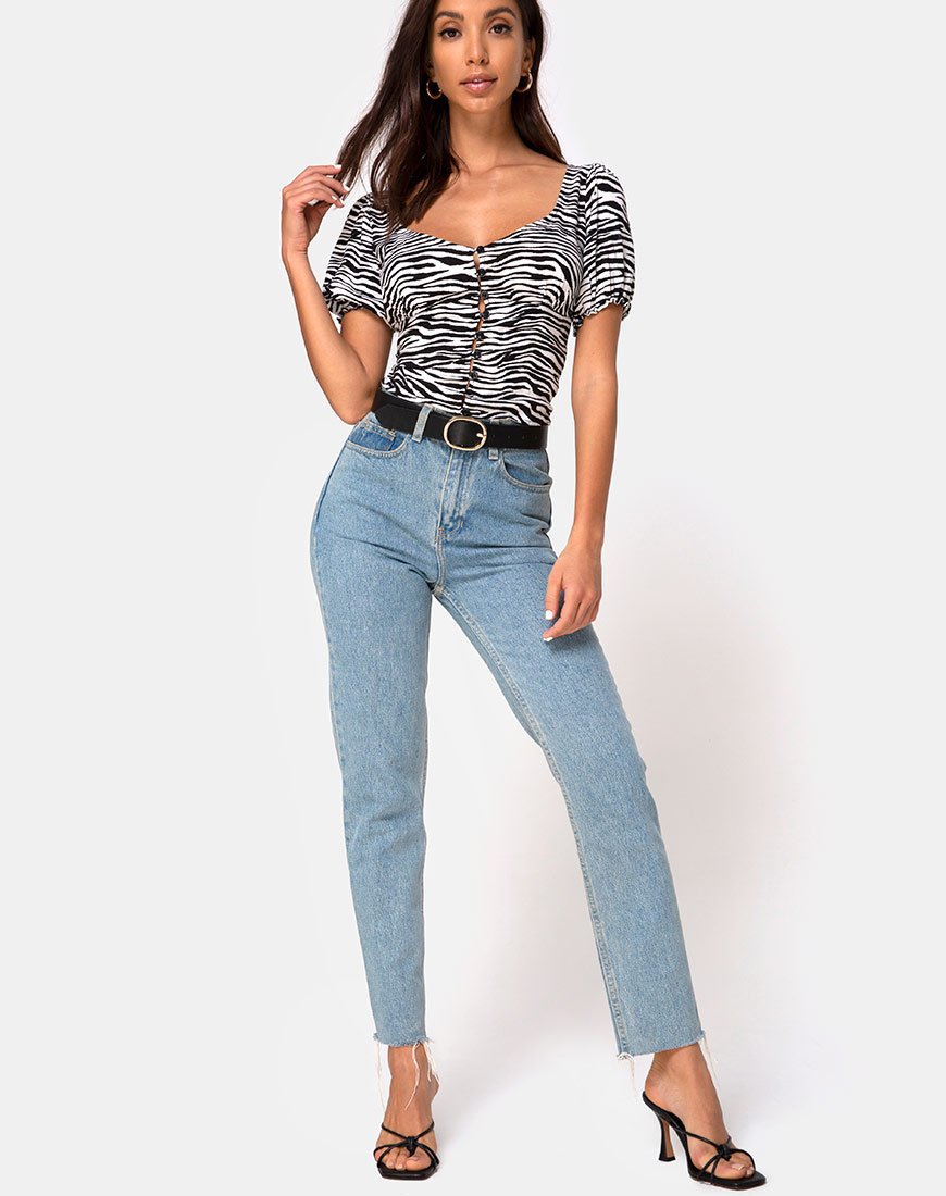 Bild von Monda Crop Top in klassischem Zebra