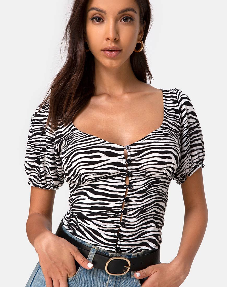Bild von Monda Crop Top in klassischem Zebra