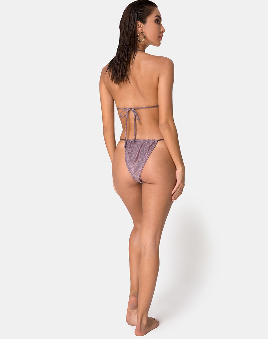 Mone Bikini-Unterteil in Gunmetal Glitter