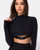 Image of Monec Crop Top in Schwarz Schnalle