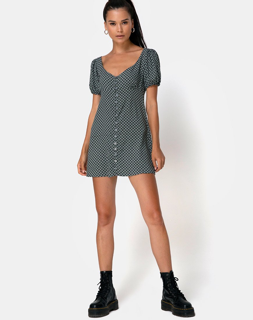 Image of Montero Minikleid in Check it Out Grün