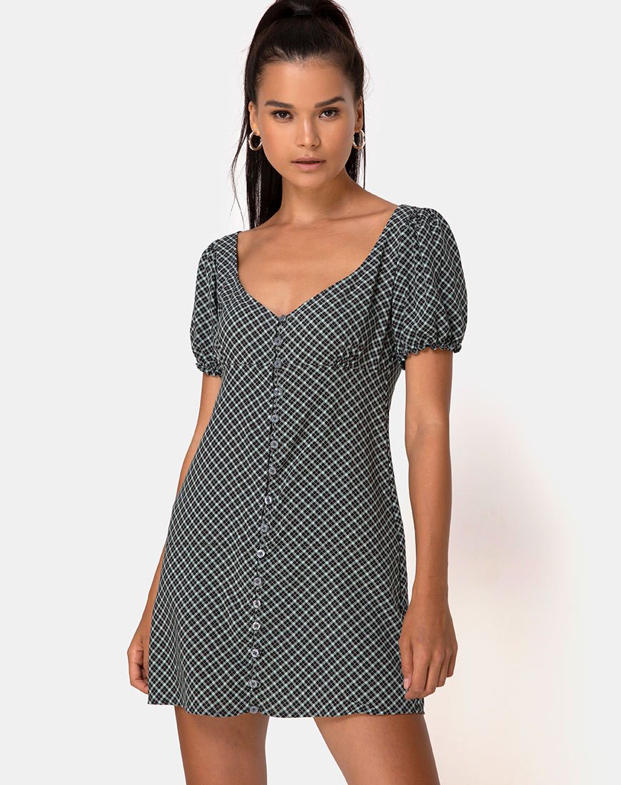 Image of Montero Minikleid in Check it Out Grün