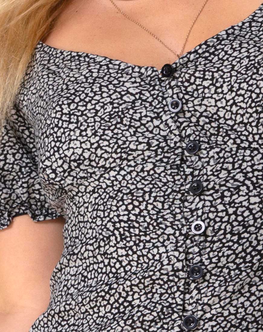 Image of Montero Kleid in Ditsy Leopard Grau